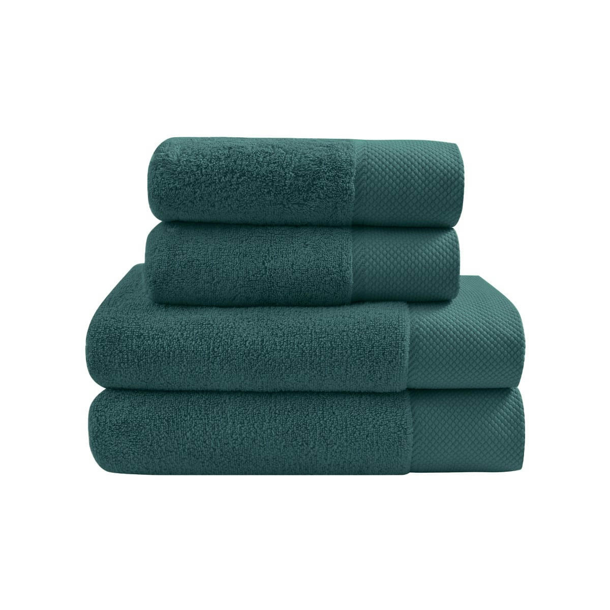 SENSOFT - Ensemble de bain 4 pièces en coton peigné Zéro Twist Petrol