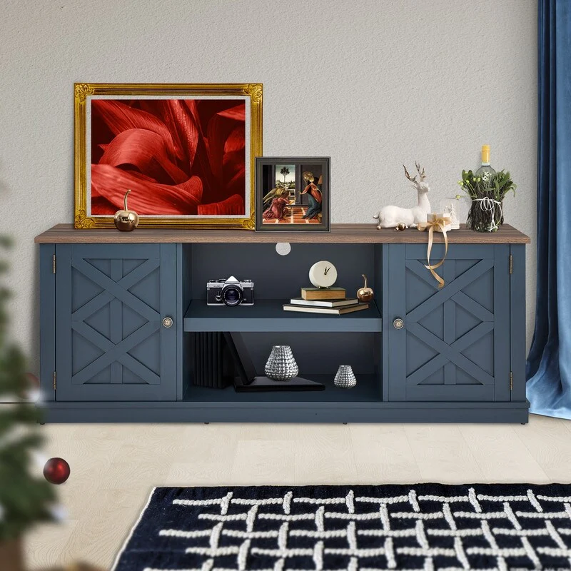 65 Farmhous X-door TV Stand for TVs up to 70 - 70