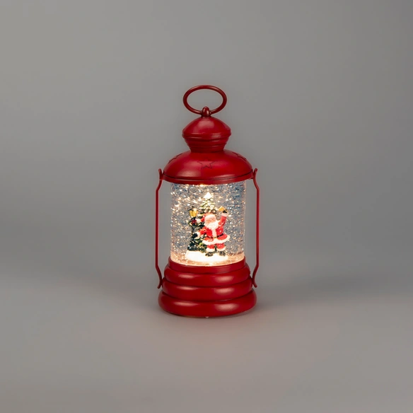 LED Laterne, LxBxH: 11x10,8x21,8 cm, warmweiß, rot