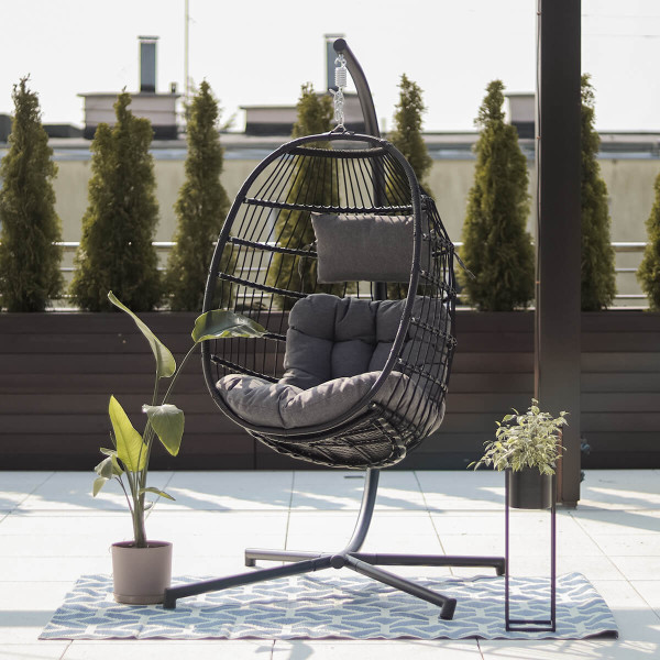 Fotel Kokon Wiszący Harmony Black - Focus Garden