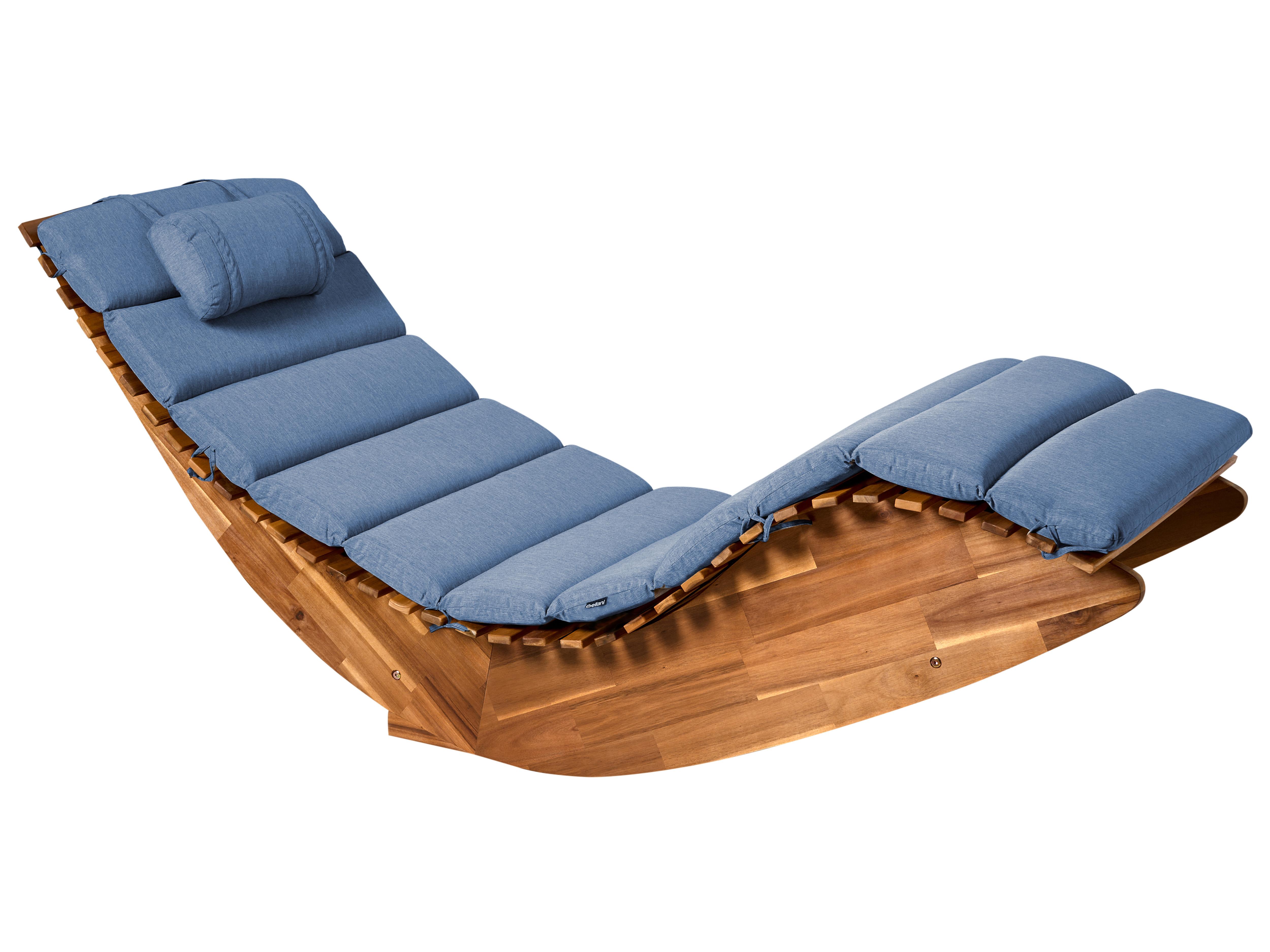 Sun Lounger Pad Cushion BRESCIA PREMIUM 180 x 60 cm Blue