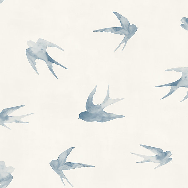 Papier peint vinyle intissé enfant petit oiseau bleu L. 1005 x l. 53cm Ugepa