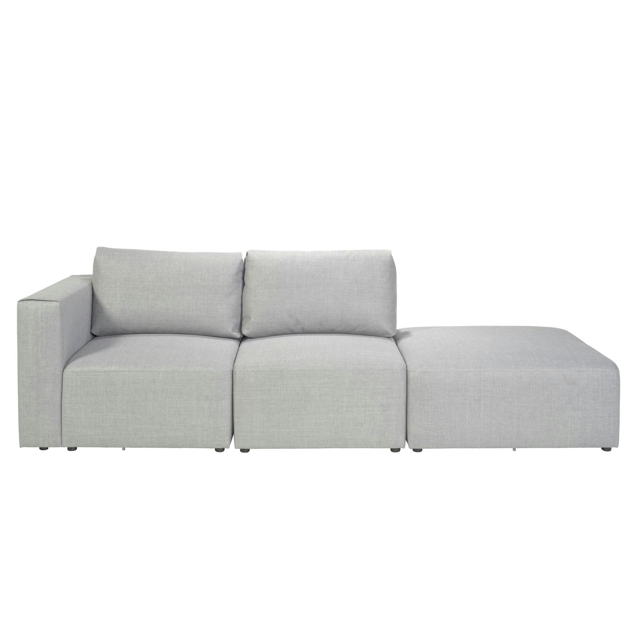 CARDINAL - Canapé droit modulable 4 places en tissu chiné gris