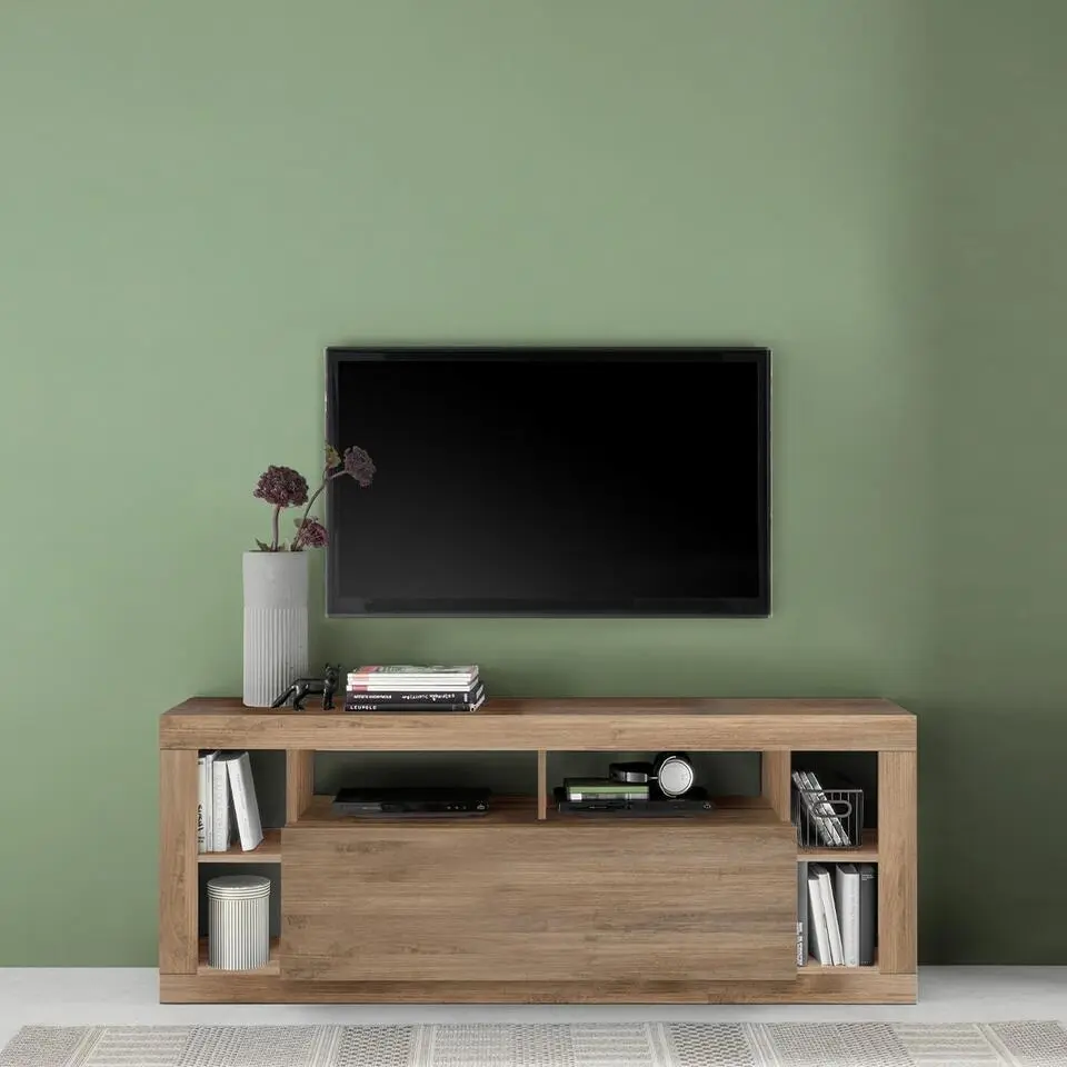 RIMINI Meubel TV 1 deur - Ambachtelijk eiken - 40x172x66 cm