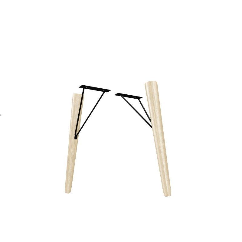 Set de pieds de caisson Fjord 30 cm bois et métal laqué noir 4 pièces AURLANE