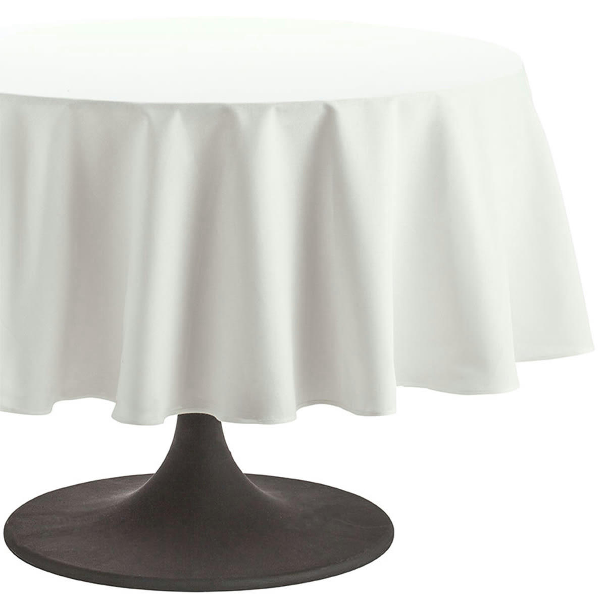 CAMBRAI - Nappe en coton traitee teflon blanc 180x180