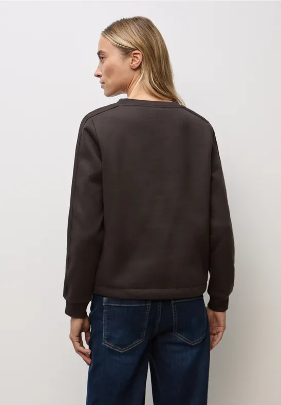 Sweatshirt mit Rippdetail