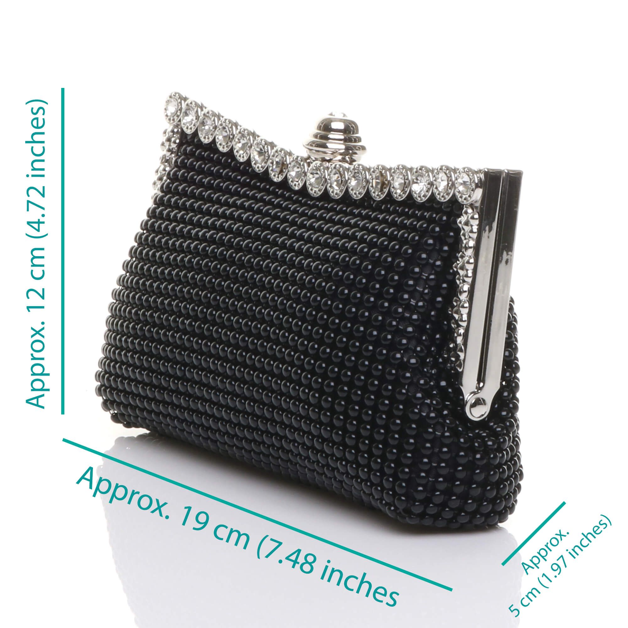 AJVANI Beaded Diamante Evening Clutch Bag