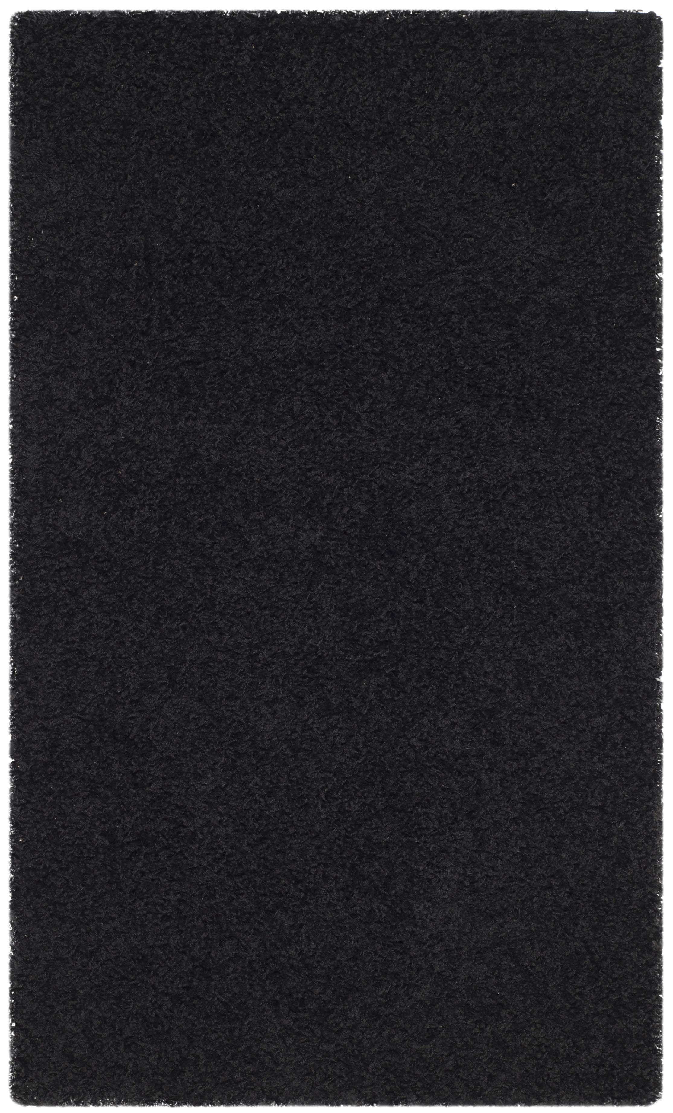 ATHENS SHAG - Tapis de salon interieur hirsute en noir, 91 x 152 cm