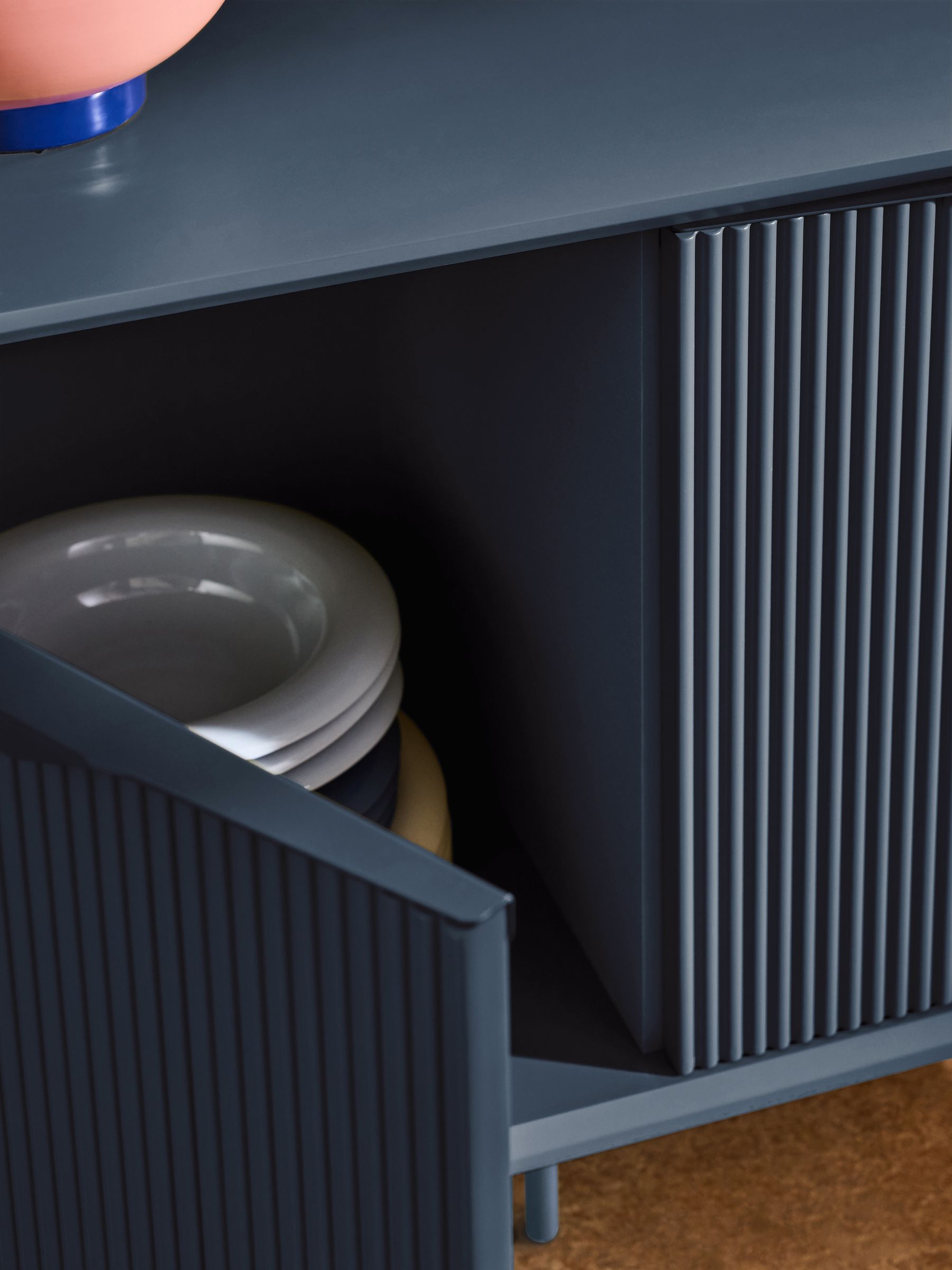 Elian Painted Shelving Unit in Navy Blue