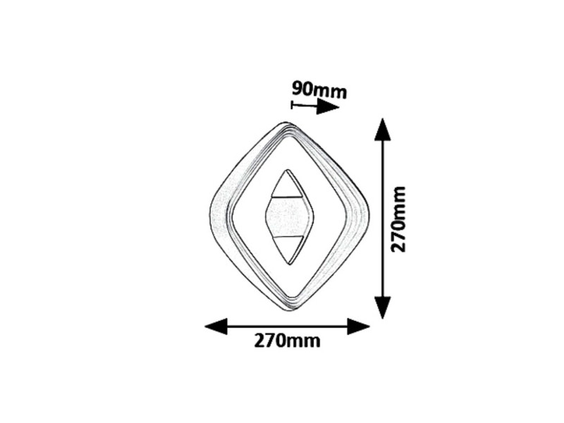 Kinkiet Dariazłoty LED 1x12W 765lm wym:27x27x9cm IP20 Rabalux