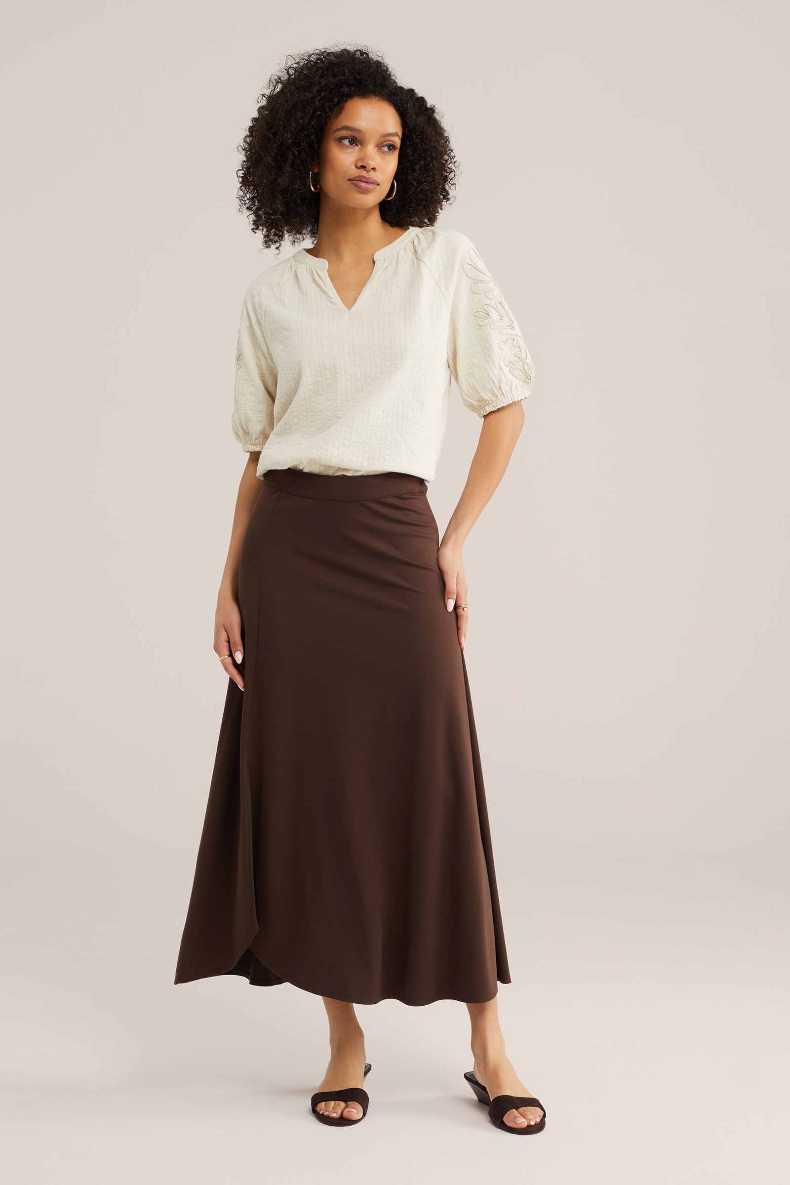 Dames seersucker blouse met embroideries