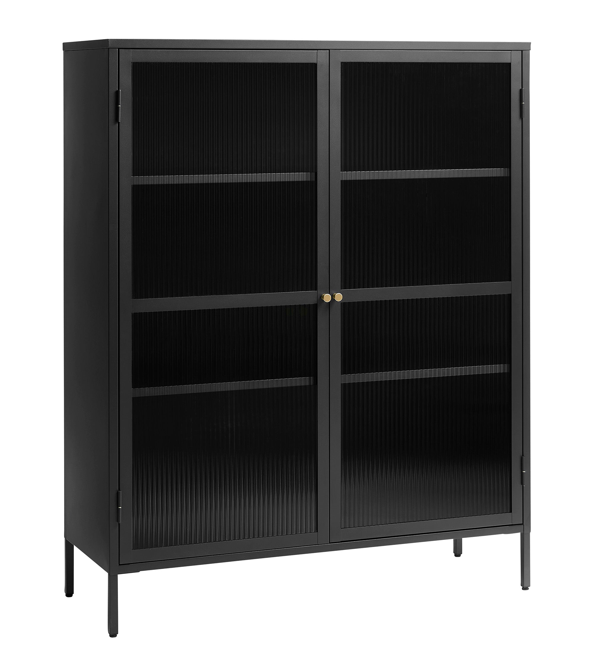 Rebellenclub Vitrinekast Omeo - 140 x 111 cm - Zwart