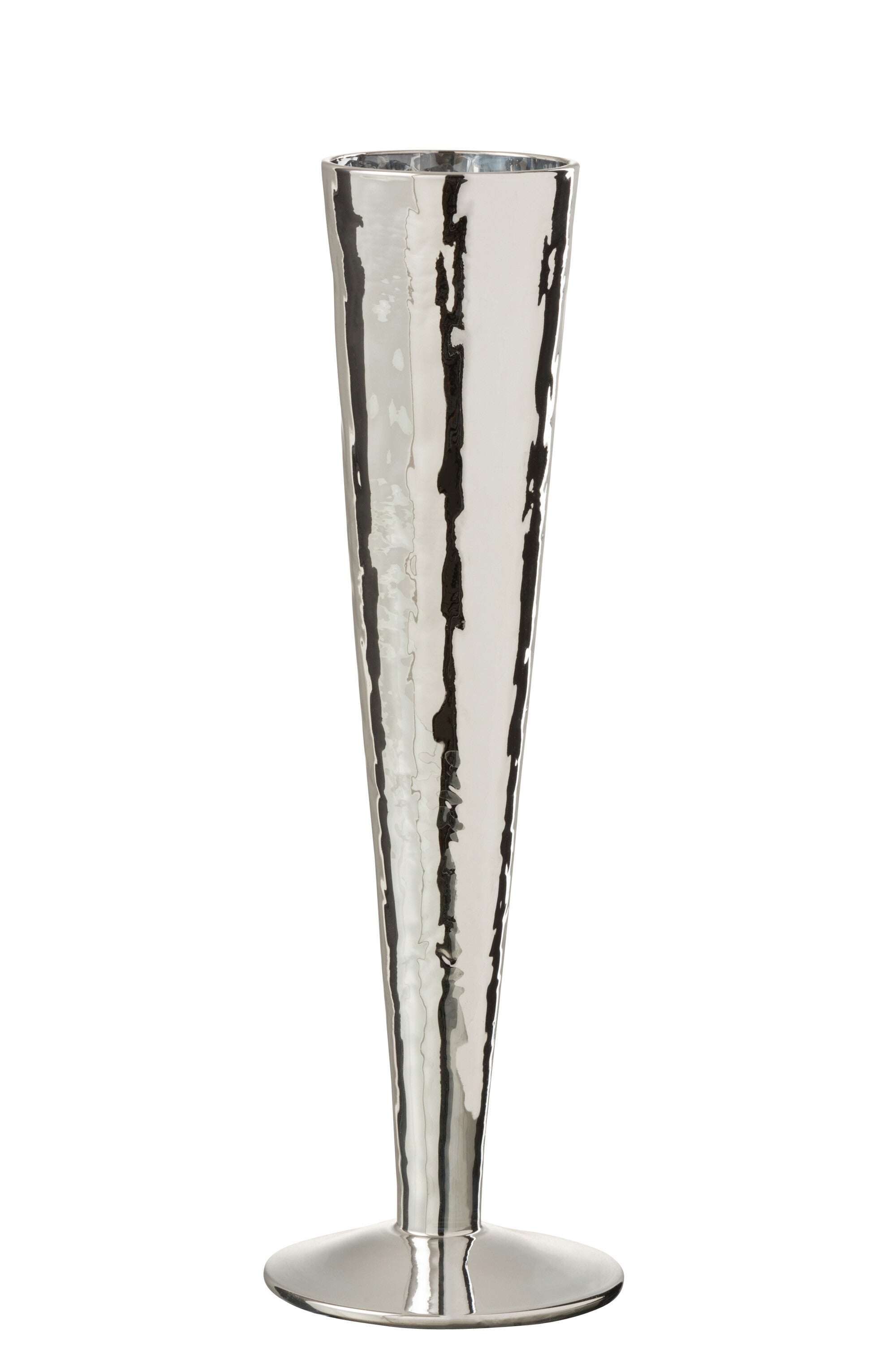 J-Line glas champagne Oneffen - glas - zilver - 4 stuks