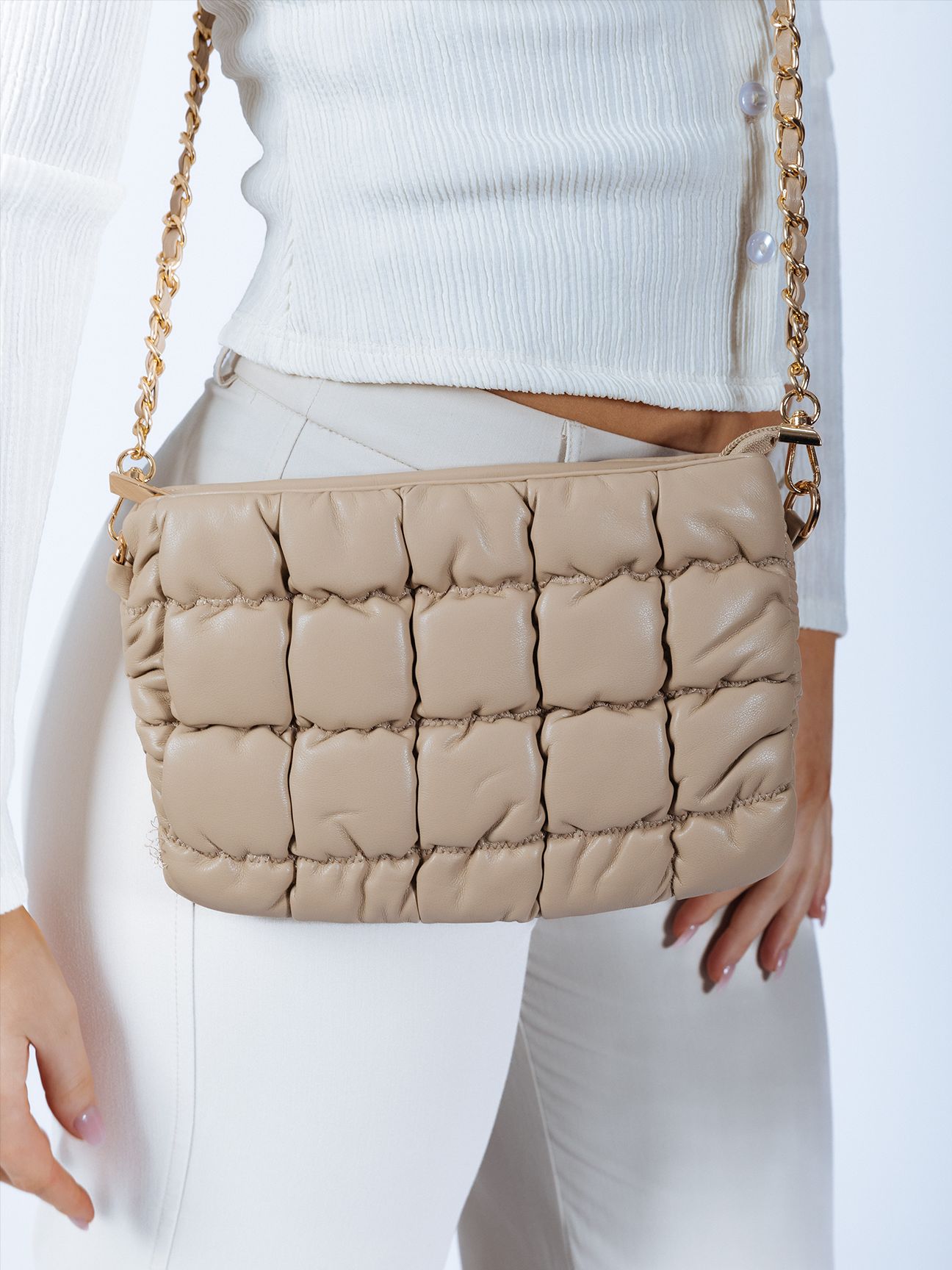 SVNX Soft Faux Leather Quilted Clutch & Crossbody Bag