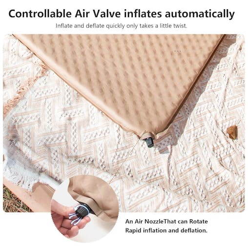 NNEOBA Self-Inflating Camping Air Mattress Thickened Folding Tent Mat Brown
