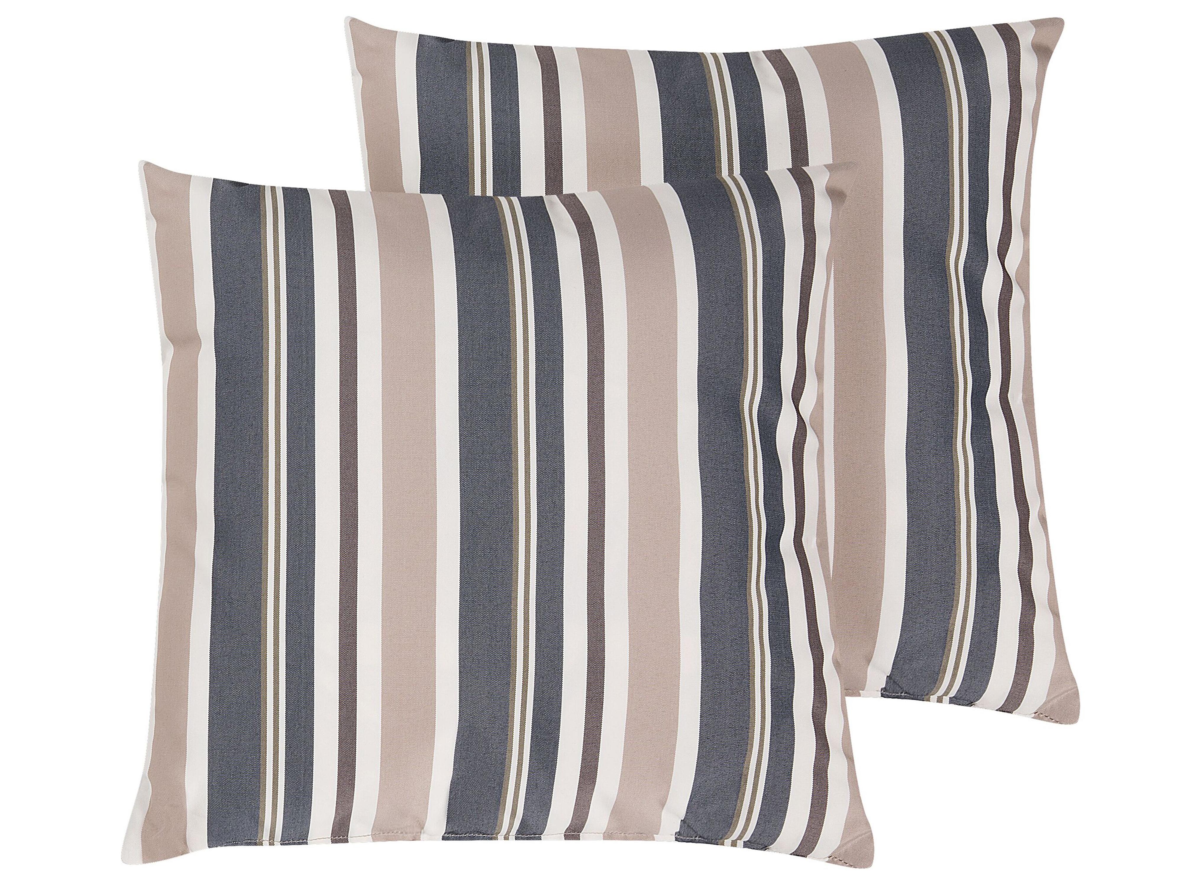 Set of 2 Outdoor Cushions KASTOS Striped 40 x 40 cm Taupe