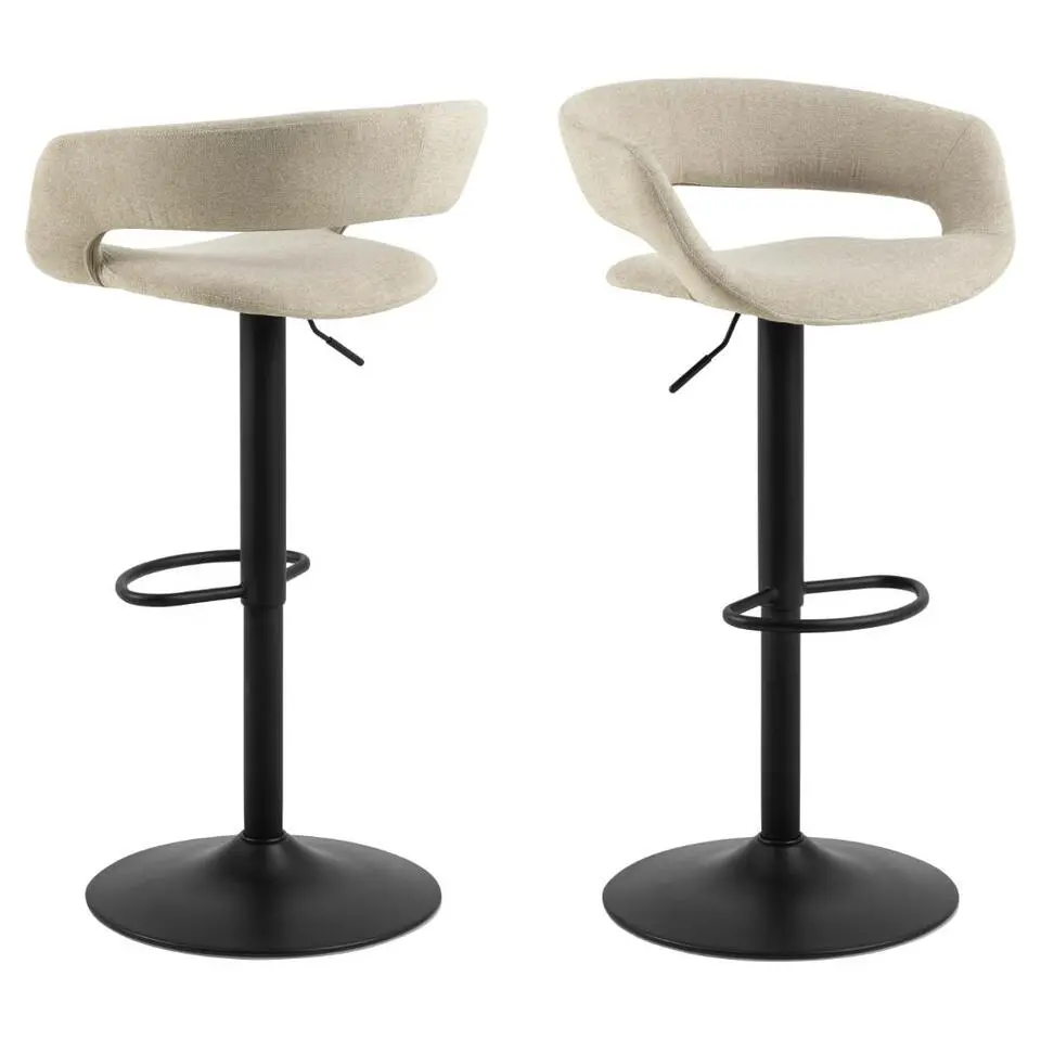 Barkruk Bruin Stof - Zithoogte 80cm - 54,5x49x101cm - Nexus - Set van 2