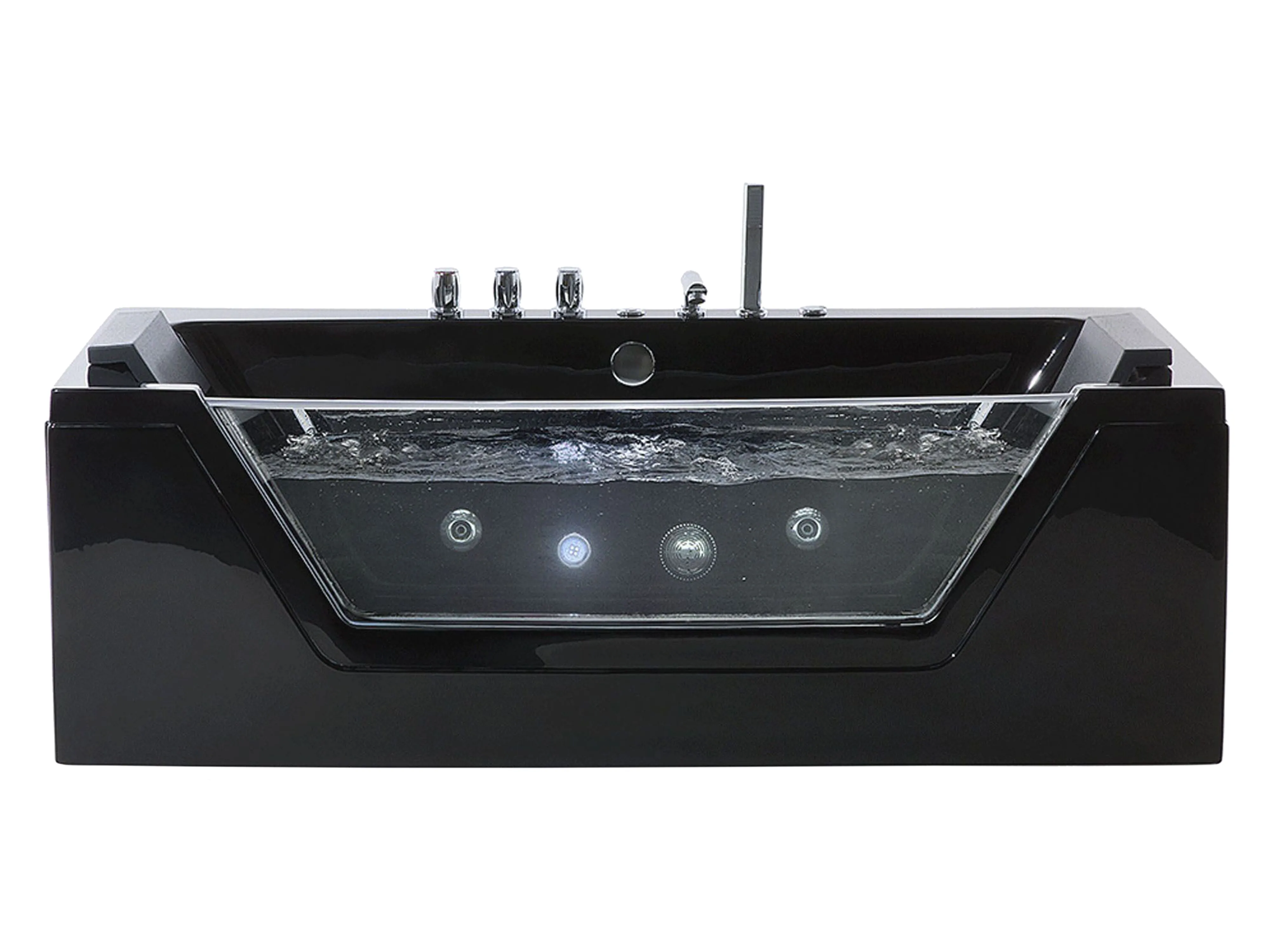 Corner Hot Tub with LED SAMANA 1530 x 710 mm Black