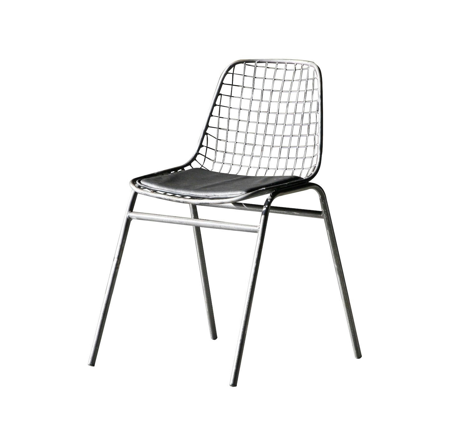 JALI - Set de 2 chaises en acier et simili cuir noir