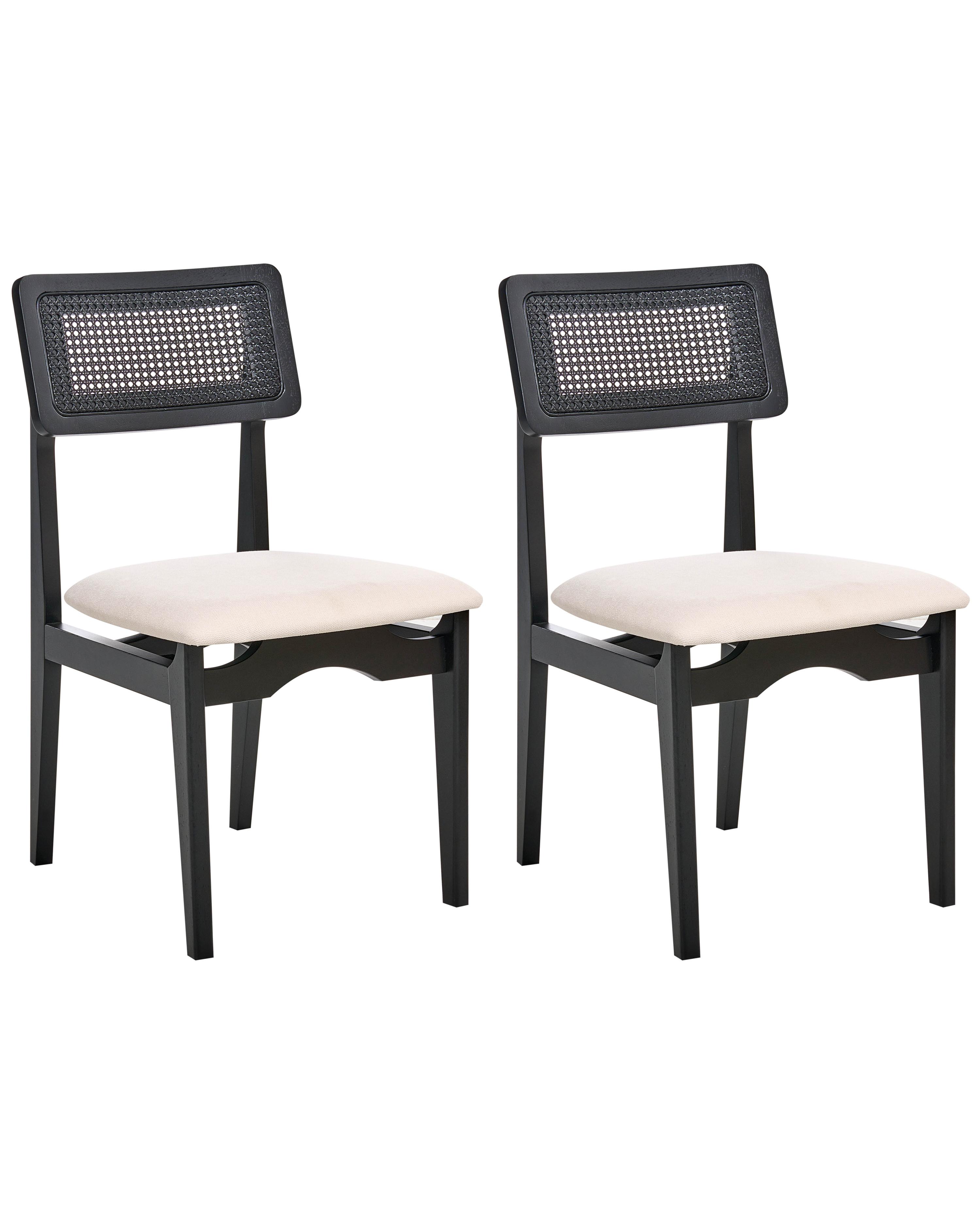 Set of 2 Dining Chairs RUBONIA Wood Black