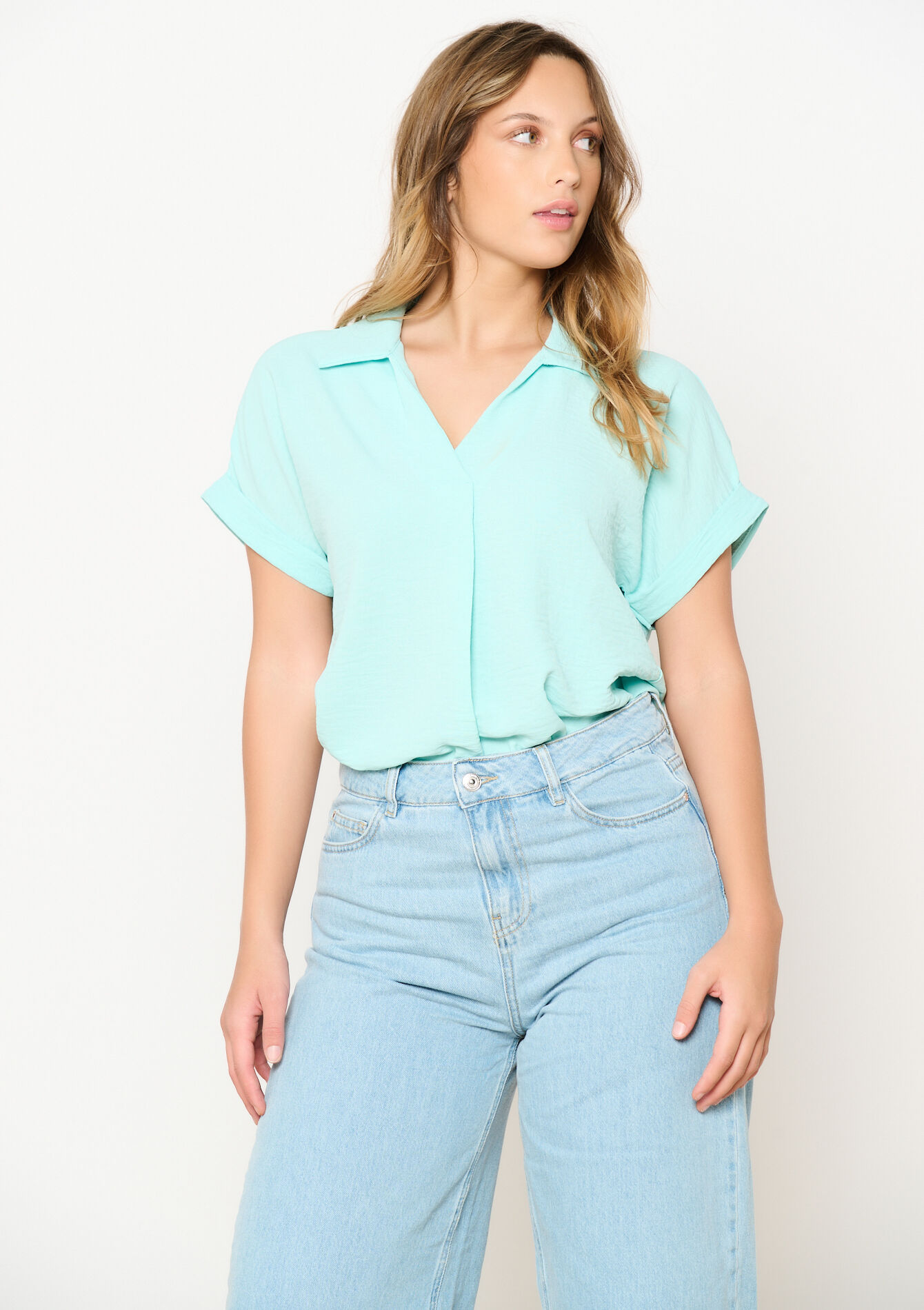 Blouse met polokraag