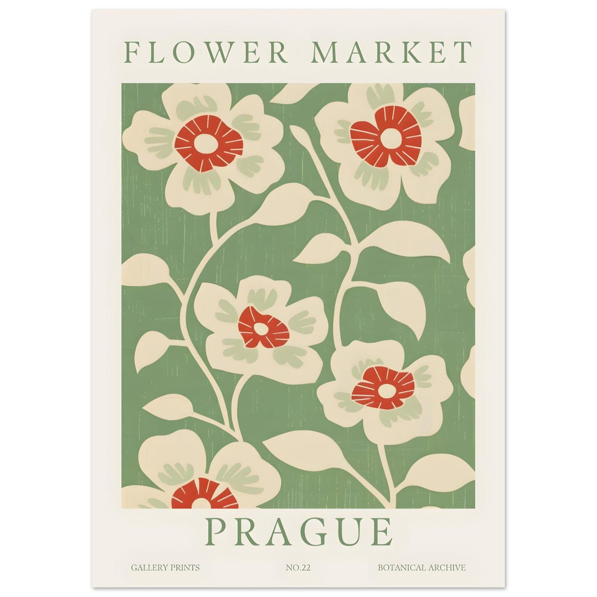 Artfulprints Poster Flower market - Prague I  - 50x70 cm - Meerkleurig