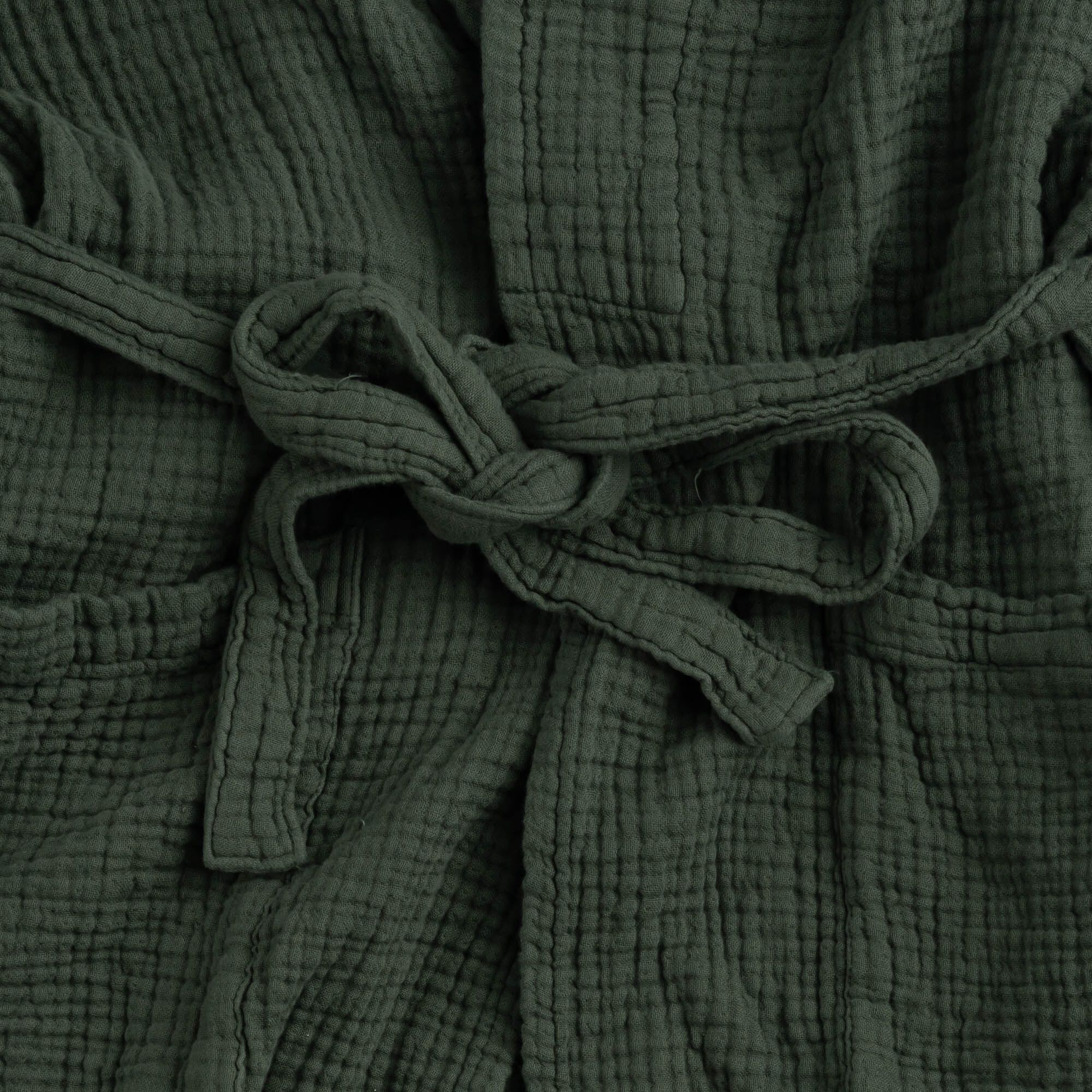 CAPULO - Peignoir en gaze de coton S/M - vert cèdre