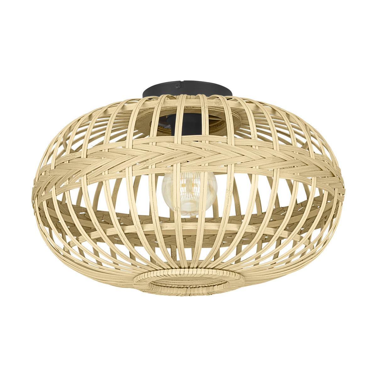 EGLO plafondlamp Amsfield - e27 - ø 45 cm - bruin/zwart