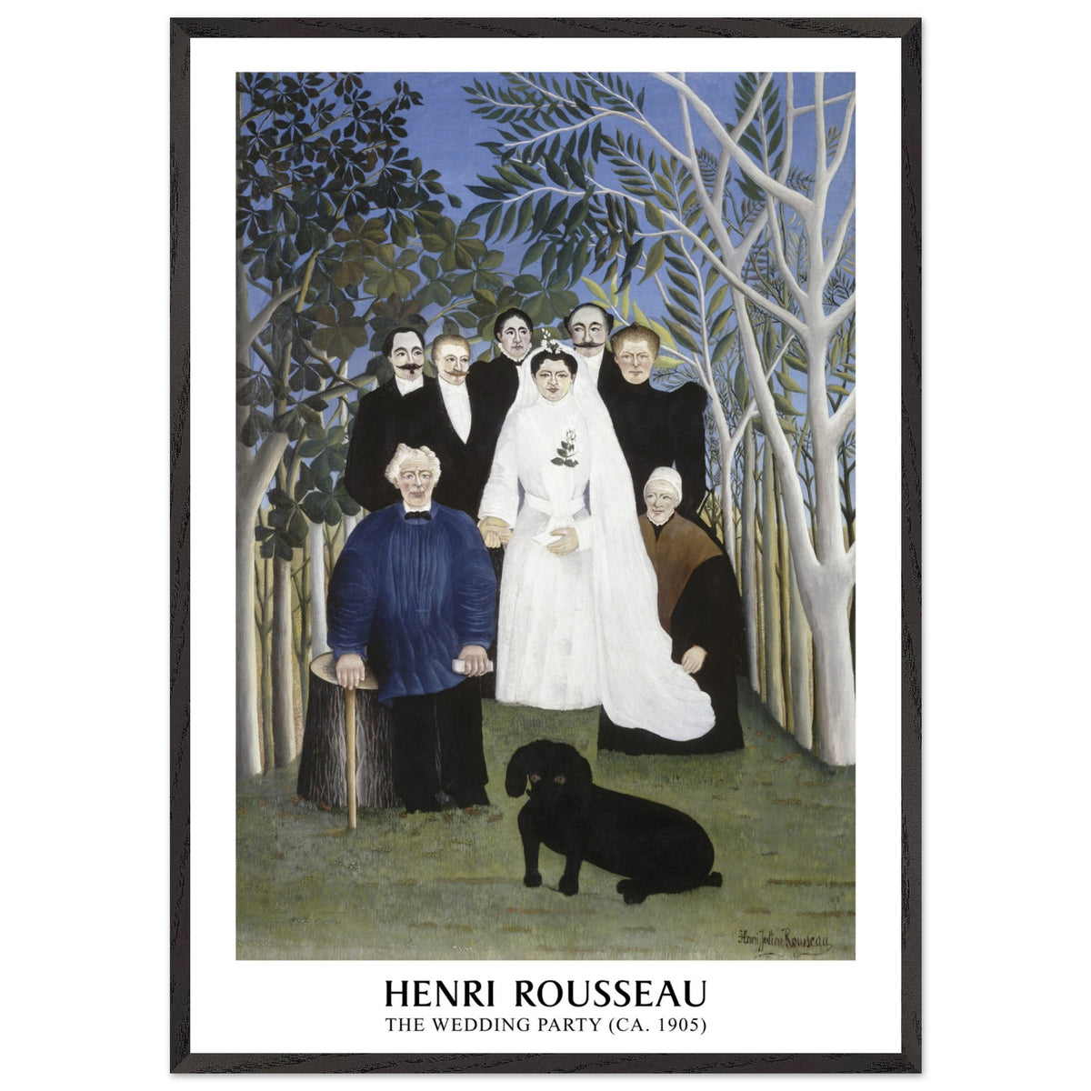 Artfulprints Poster met Lijst Henri Rousseau - The wedding party  - 70x100 cm - Meerkleurig