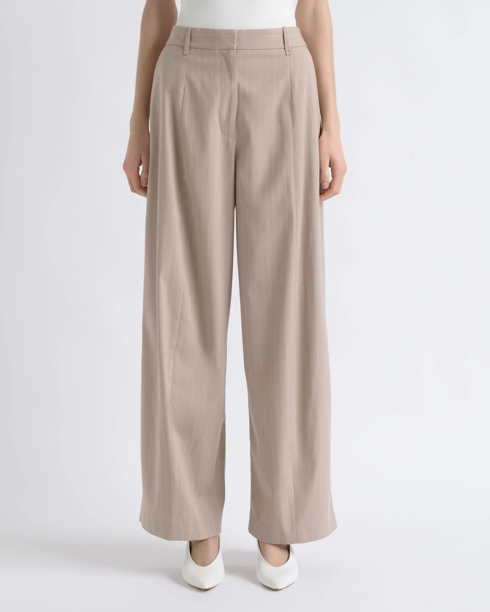 High Waisted Pinstripe Pant