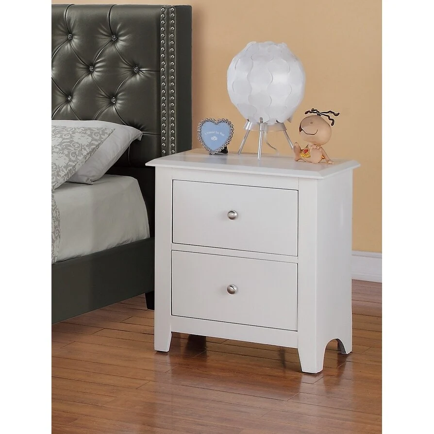 Bedroom Bed Side Table 1x Nightstand Wooden 2 Drawers Table Nightstands