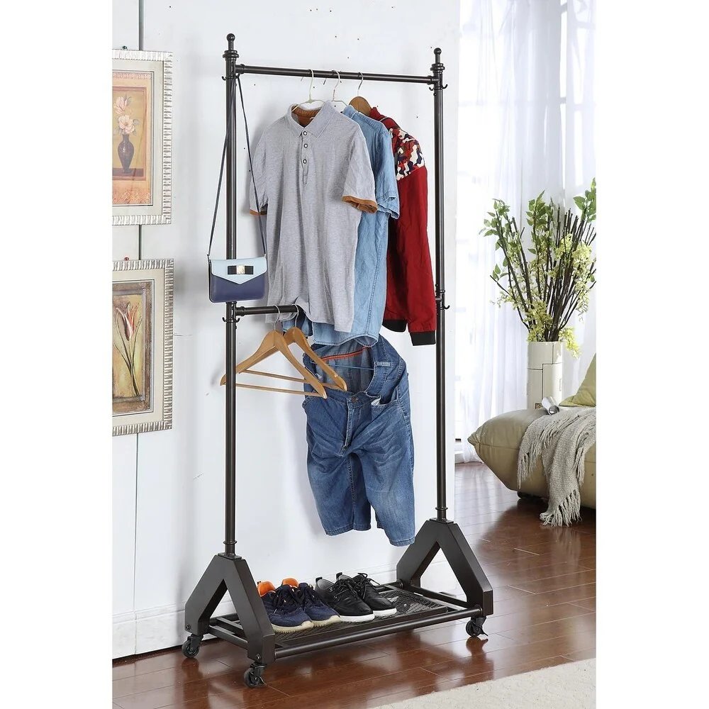 Reiman Dark Bronze Hall Tree with Lockable Casters