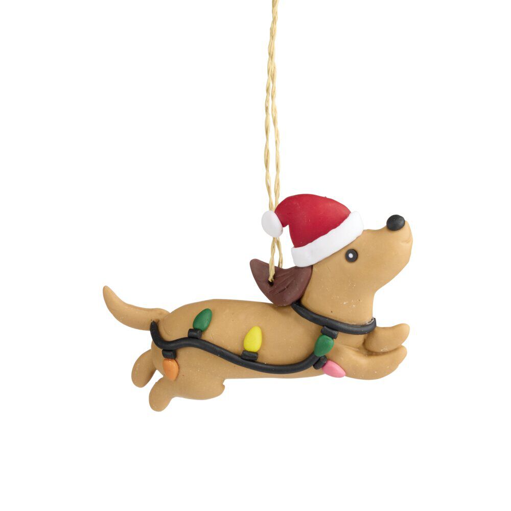 Personnage de No&euml;l fun en argile à suspendre H10cm (3 modèles)