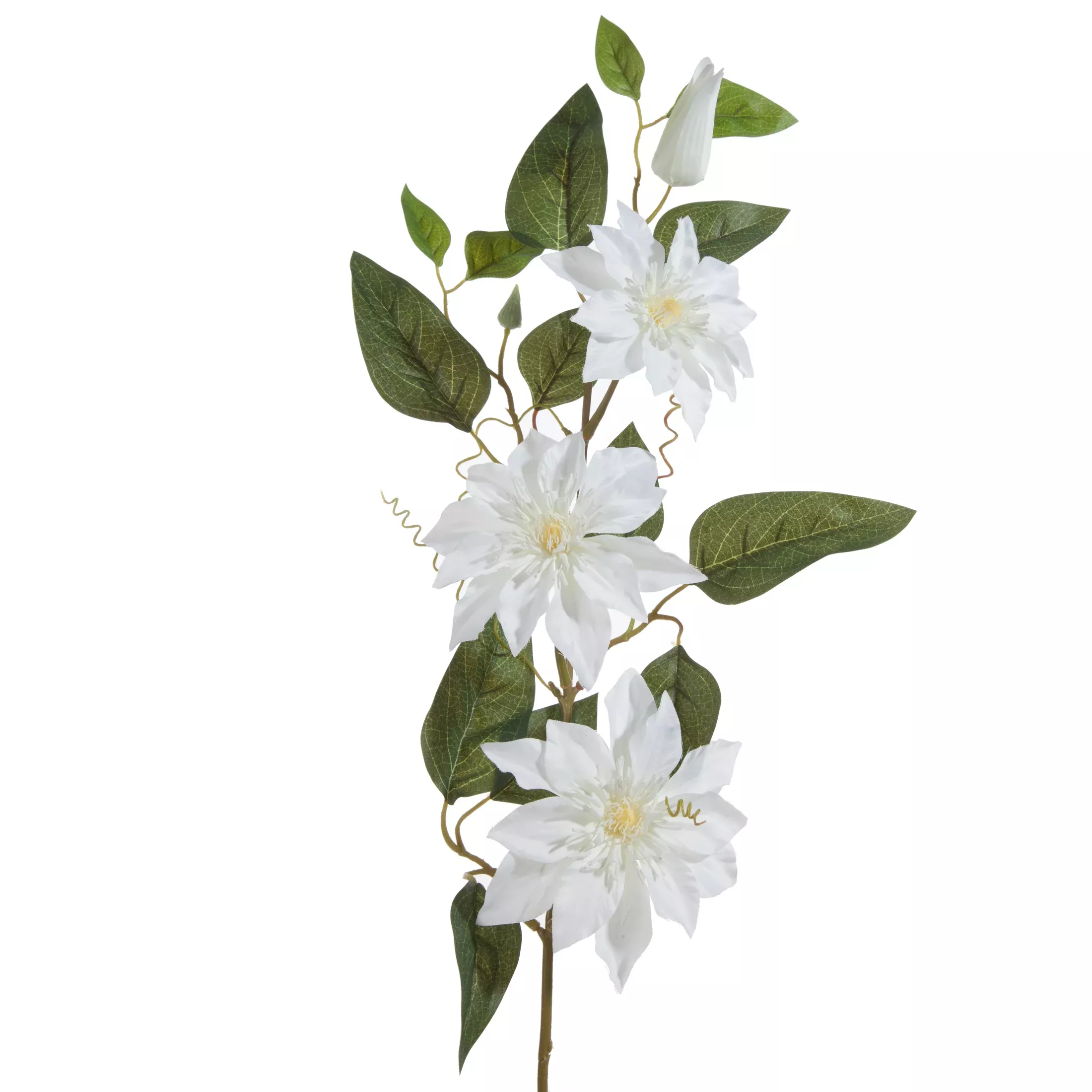 Kwiat sztuczny biało, zielony 85 cm