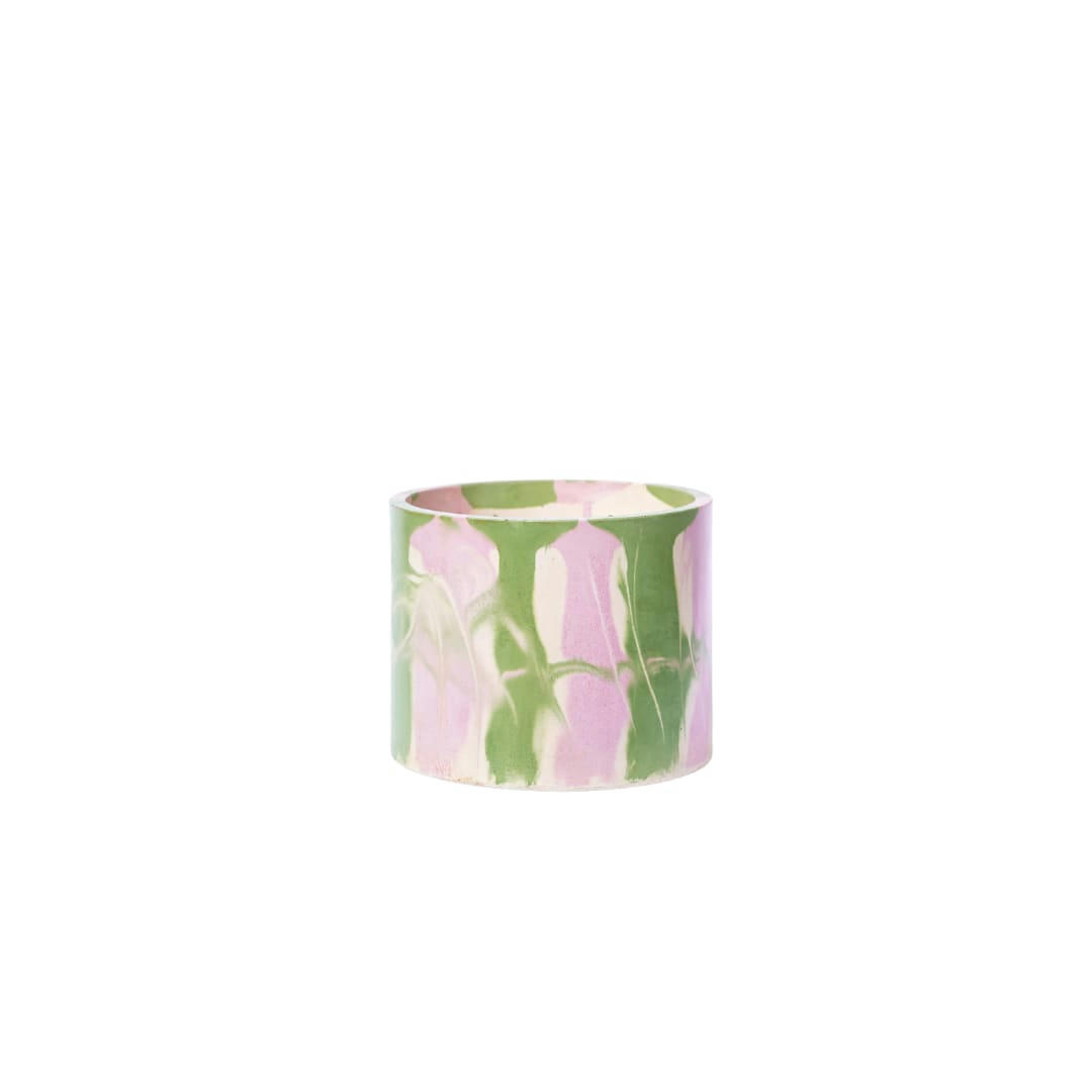 CACHE-POT XXL TIE&DYE - Cache-pot xxl tie&dye en béton rose et vert