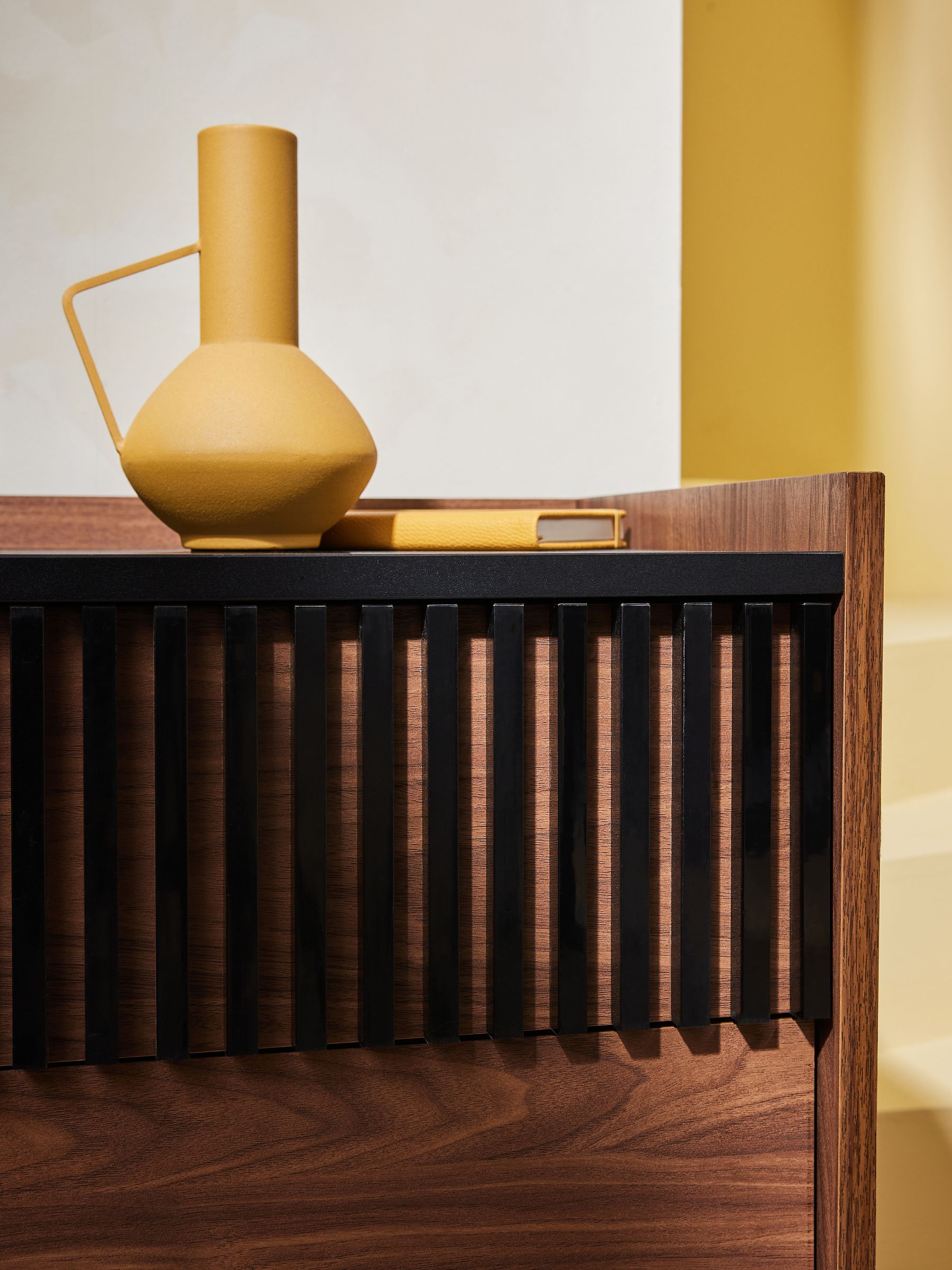 Blaze Bedside Table in Dark Walnut Effect
