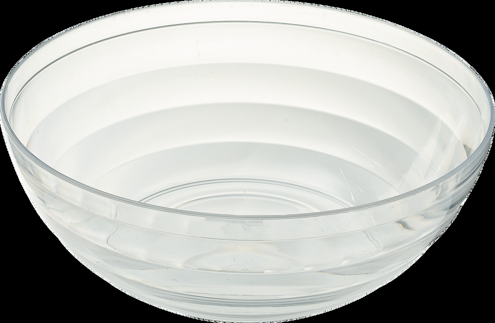 Round Ringed Plastic Reusable Serving Bowl, Clear, 15-in, for New Year's Eve/Christmas/Graduation