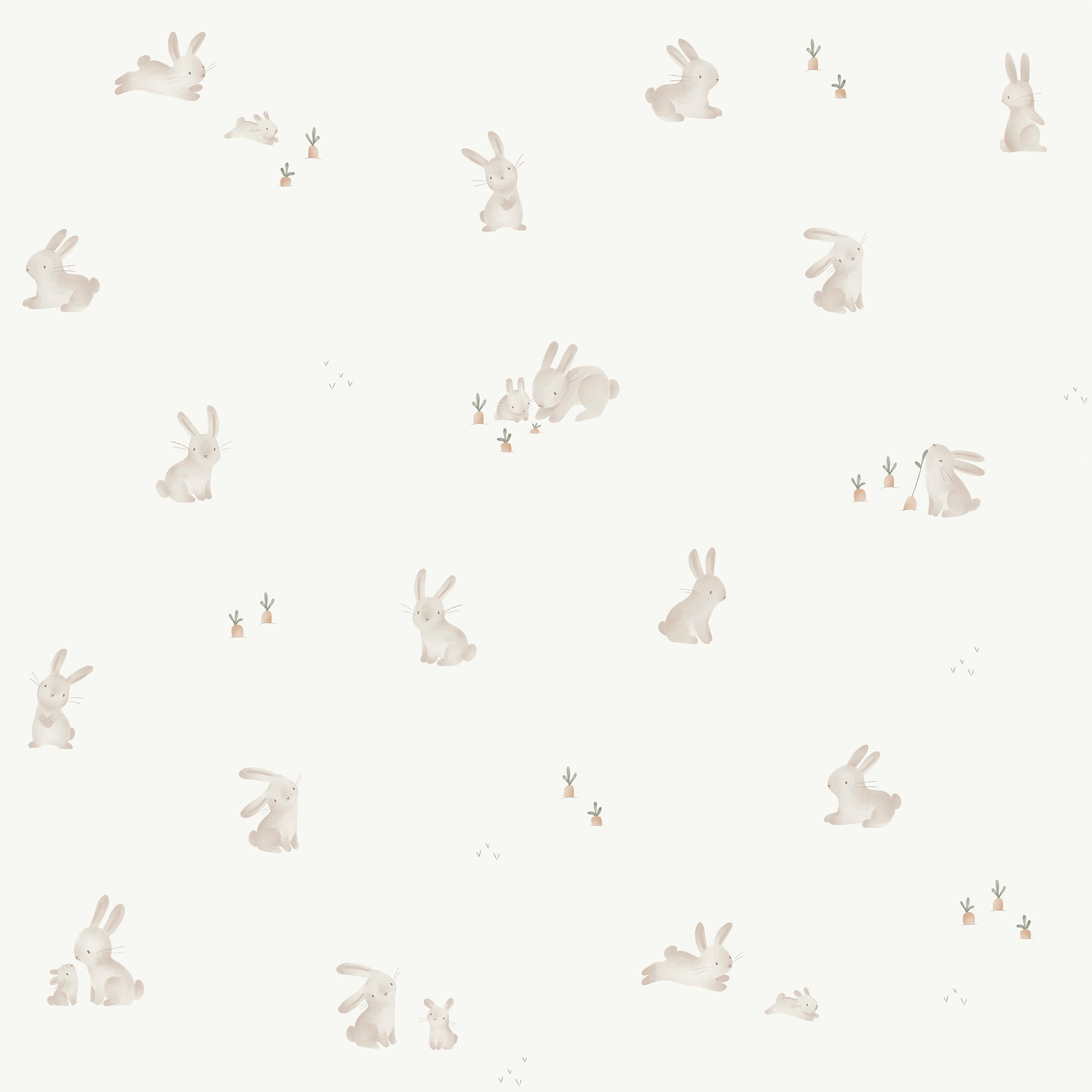 Little Dutch Vliesbehang - Baby Bunny - Bruin/Wit 10mx52cm