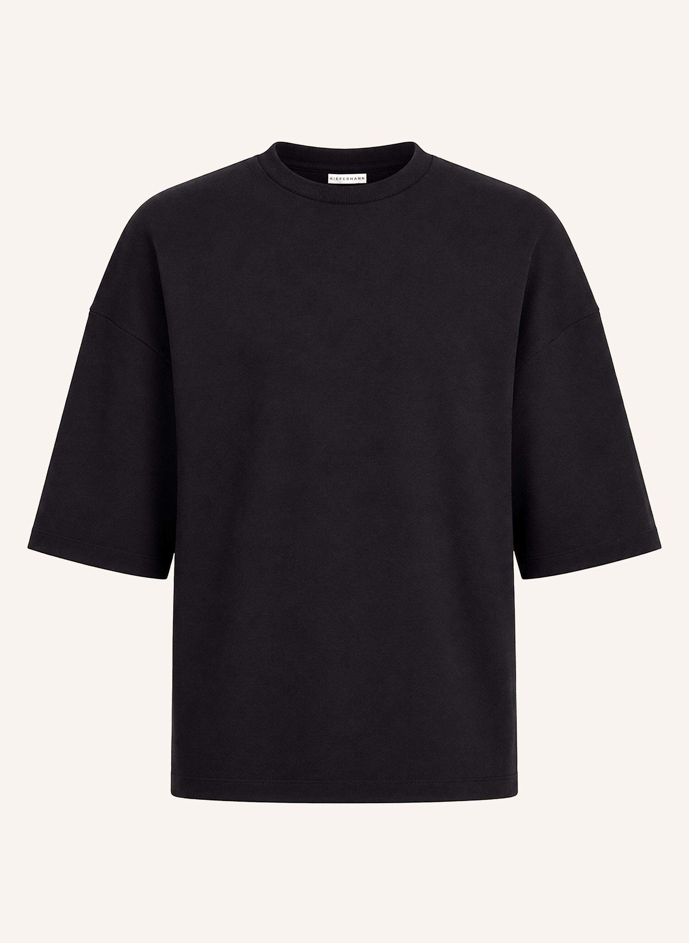 KIEFERMANN KIEFERMANN Modernes Herren T-Shirt aus kompakter Baumwolle mit feiner Rippstruktur Berdino