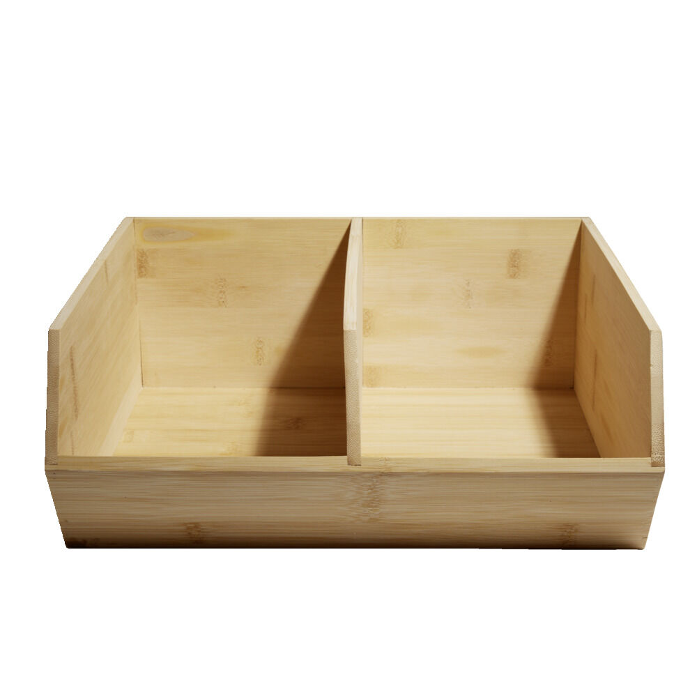 étagère cuisine double empilable en bambou L34xP30,5xH13,5