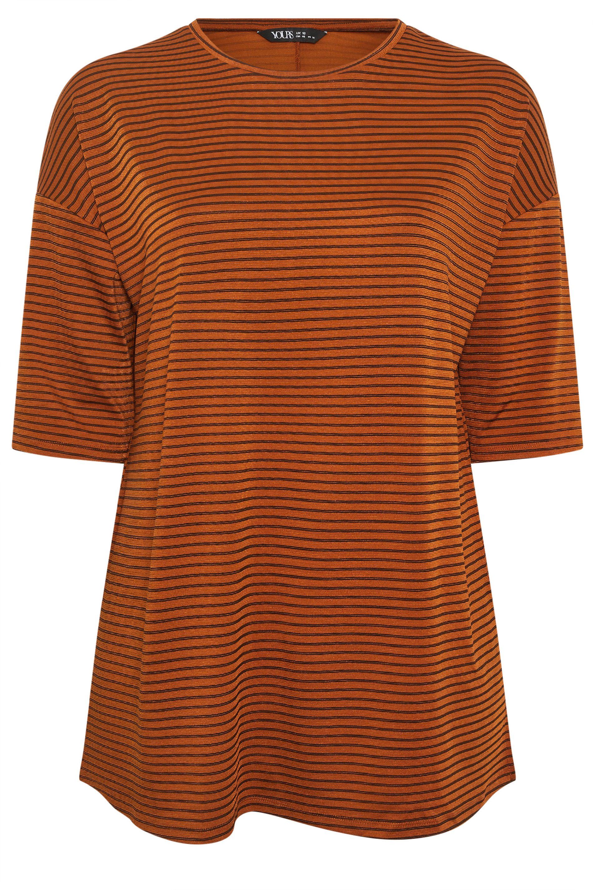 Yours Stripe Drop Shoulder Top