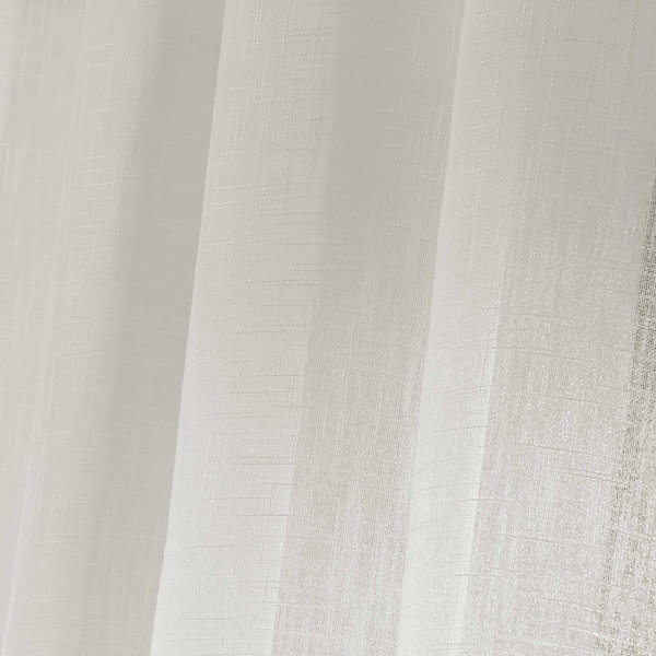 Paire de rideaux voilages- Effet lin (60x160 cm - Ecru)