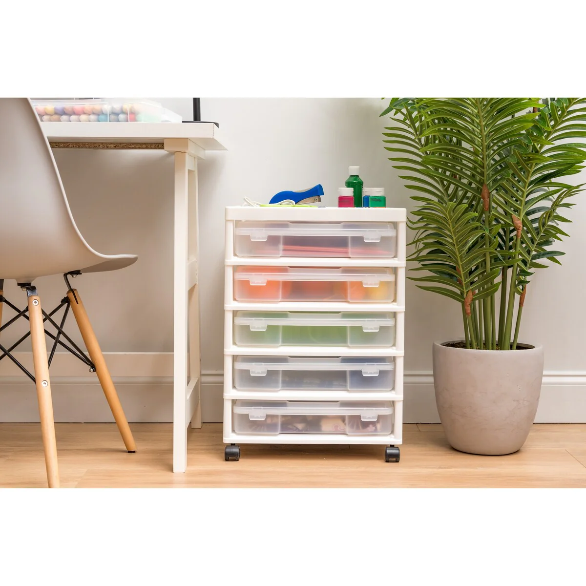 5-Case Scrapbook Cart White