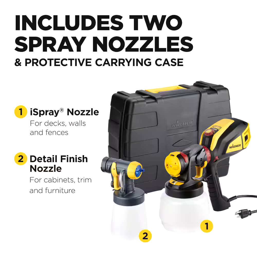 Wagner Flexio 595 Lightweight Handheld Paint Sprayer, Multi-Directional Spray, Black/Yellow