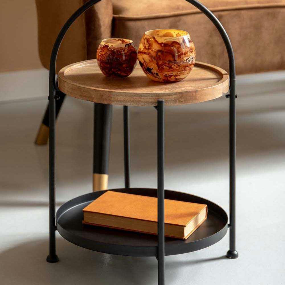 TRAY - Table d'appoint métal noir