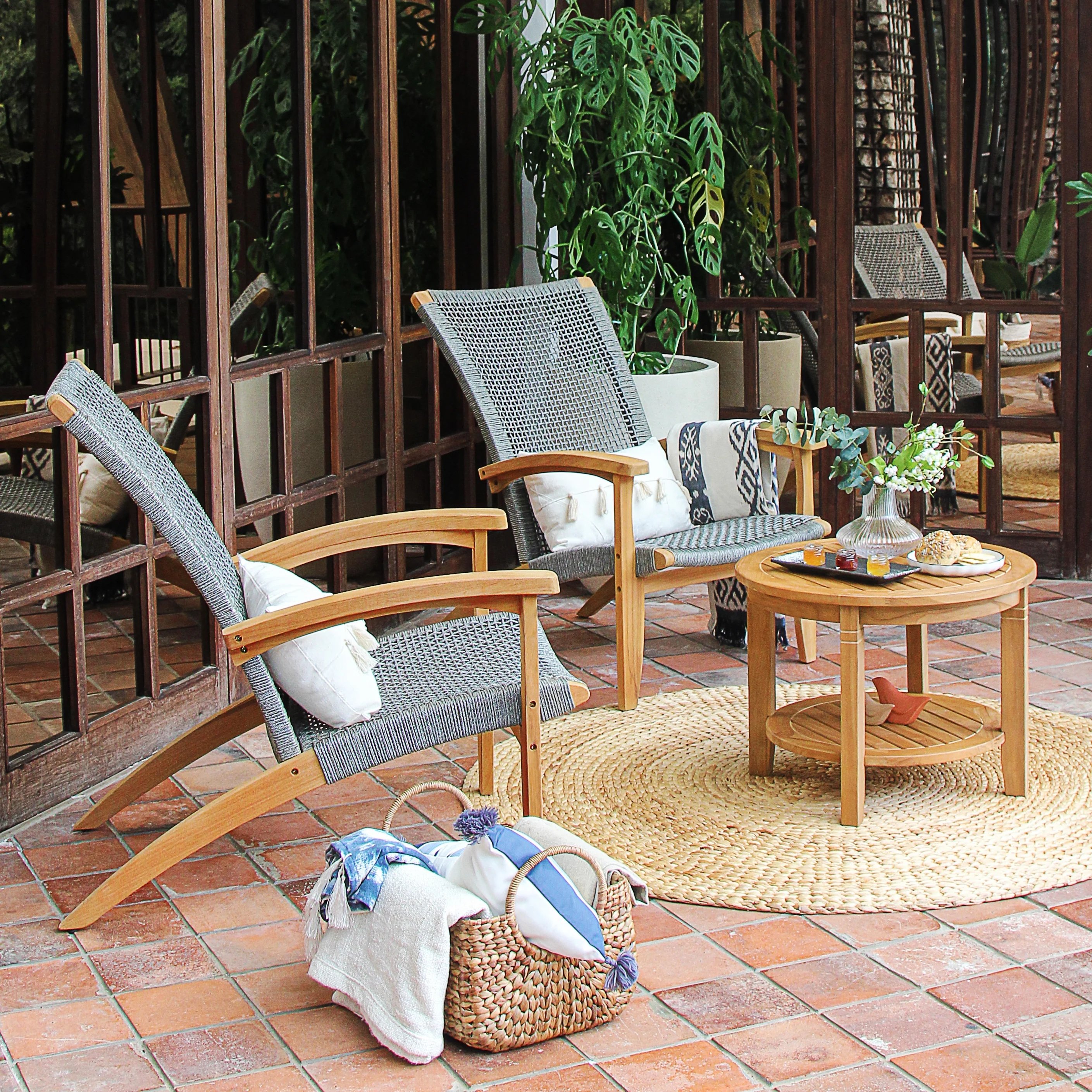 Cambridge Casual Dallas Teak Wood Outdoor Adirondack Chair