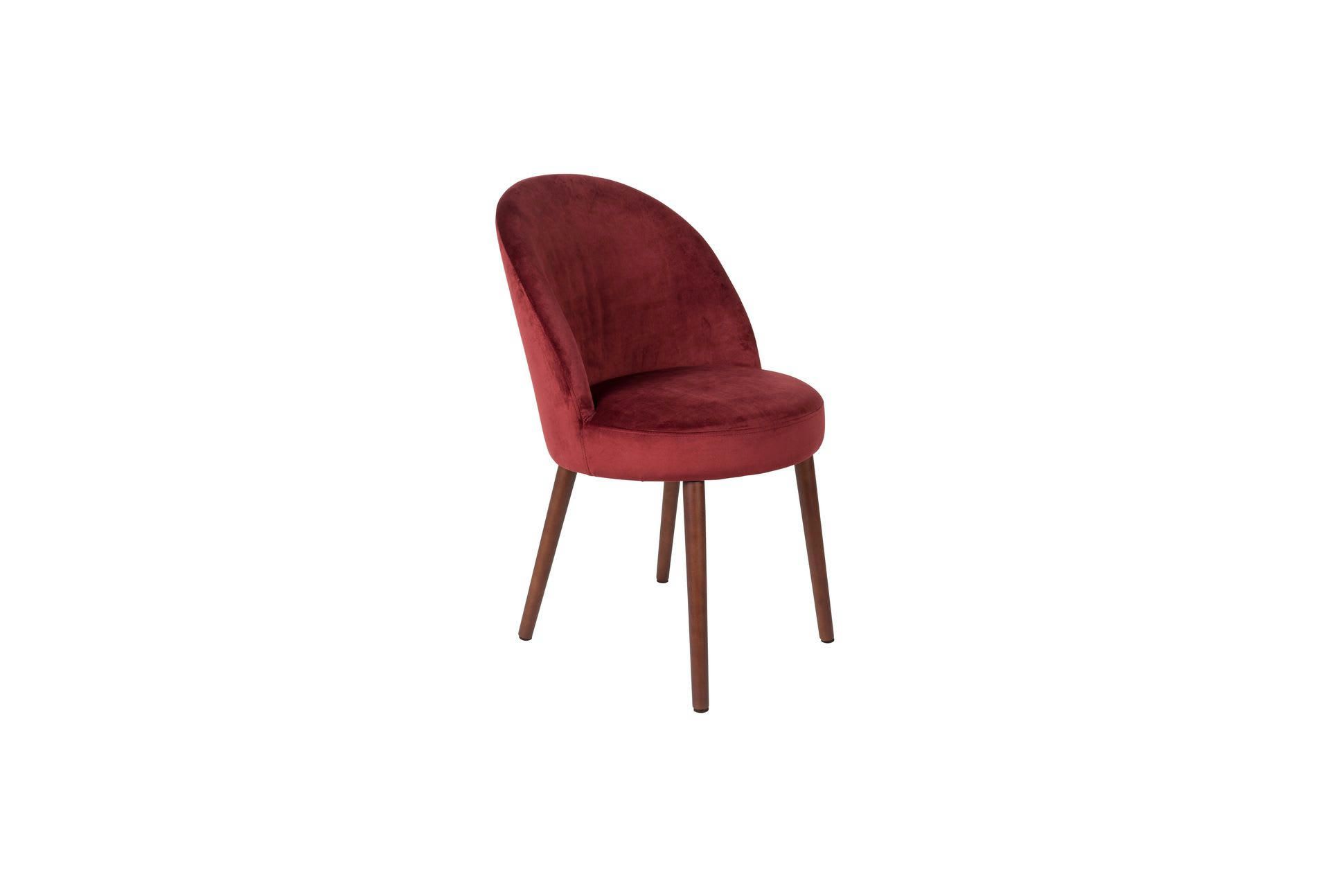BARBARA - Chaise en velours rouge