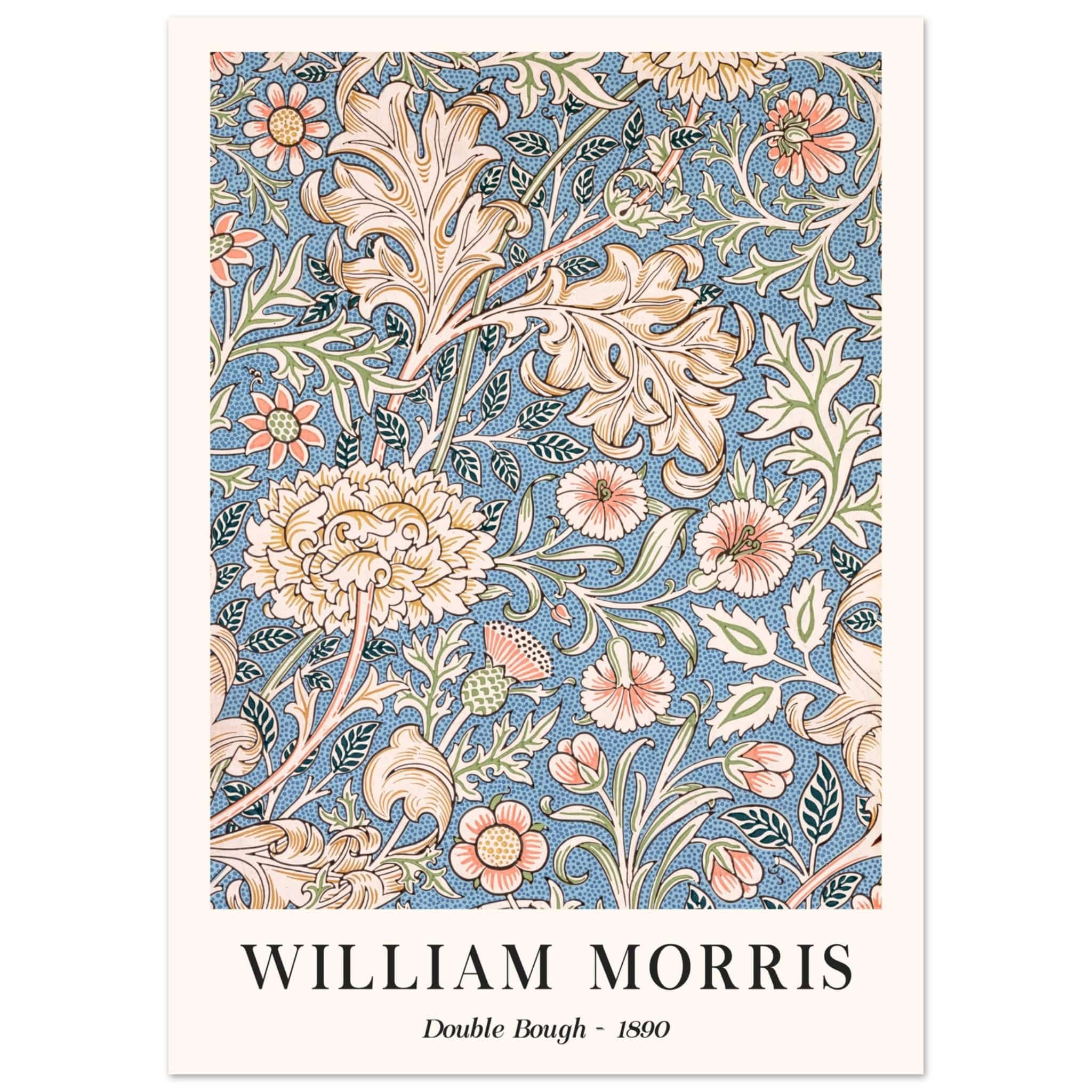 Artfulprints Poster William Morris - Double bough 1890  - 50x70 cm - Blauw