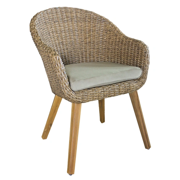 Gartenstuhl »Carson«, BxTxH: 62 x 666 x 84 cm, Kunststoffgeflecht/ Akazienholz/ Polyester